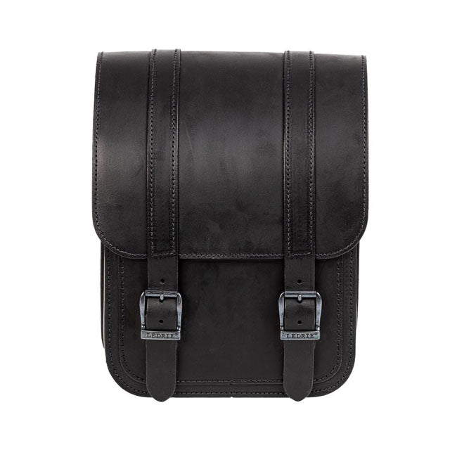 Ledrie Full Leather Swing Arm Bag Left Black For 18-21 Softail
