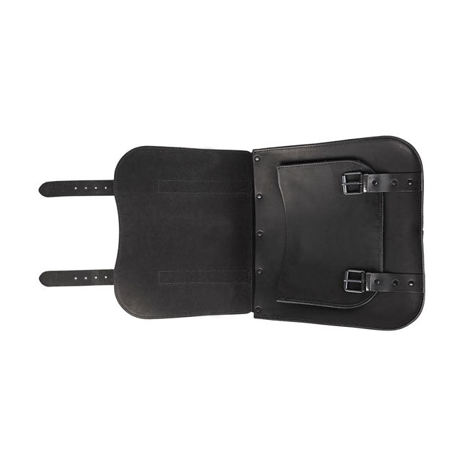 Ledrie Single Leather Saddlebag 'Postman' Black