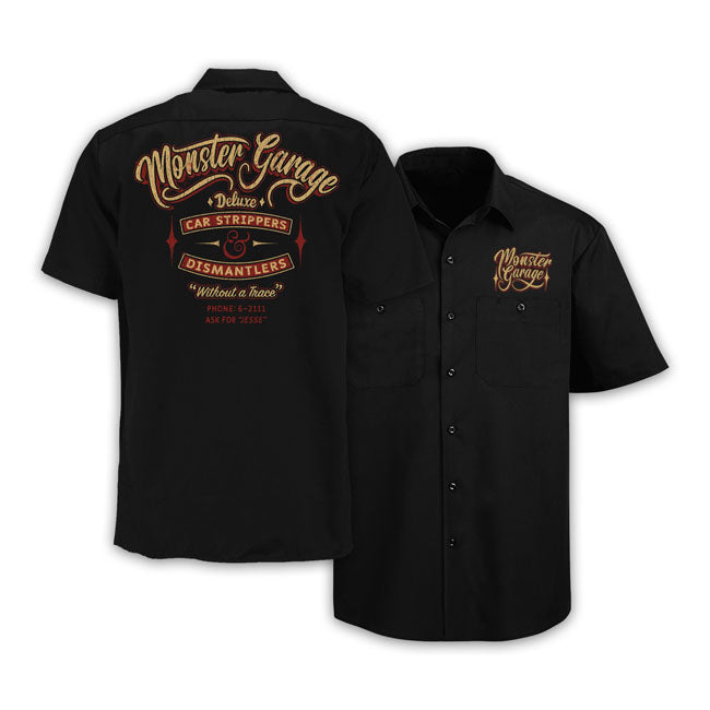 Monster Garage Dismantlers Shop Workshirt Black