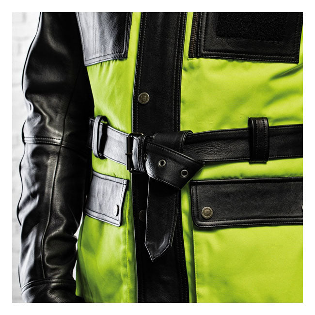 Holy Freedom Quattro Vision Leather Jacket Black / Fluo Yellow