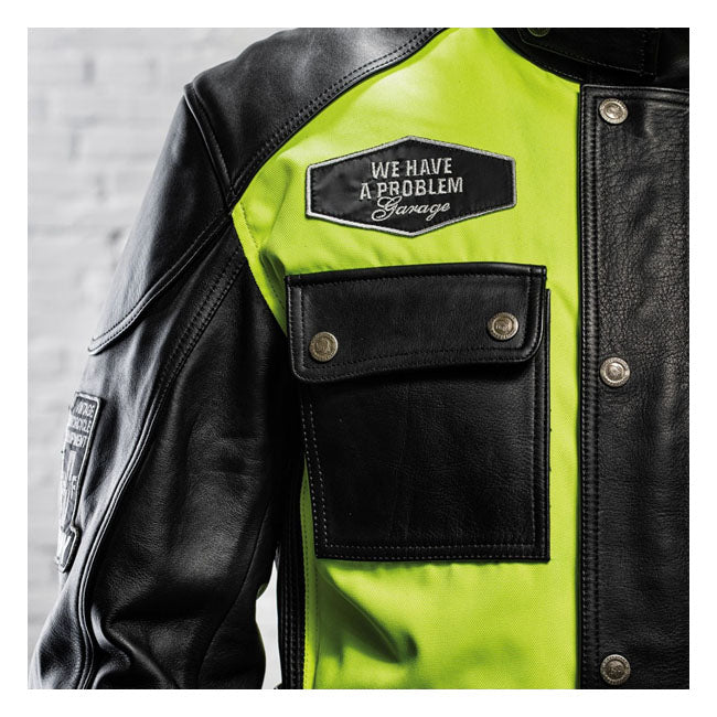 Holy Freedom Quattro Vision Leather Jacket Black / Fluo Yellow