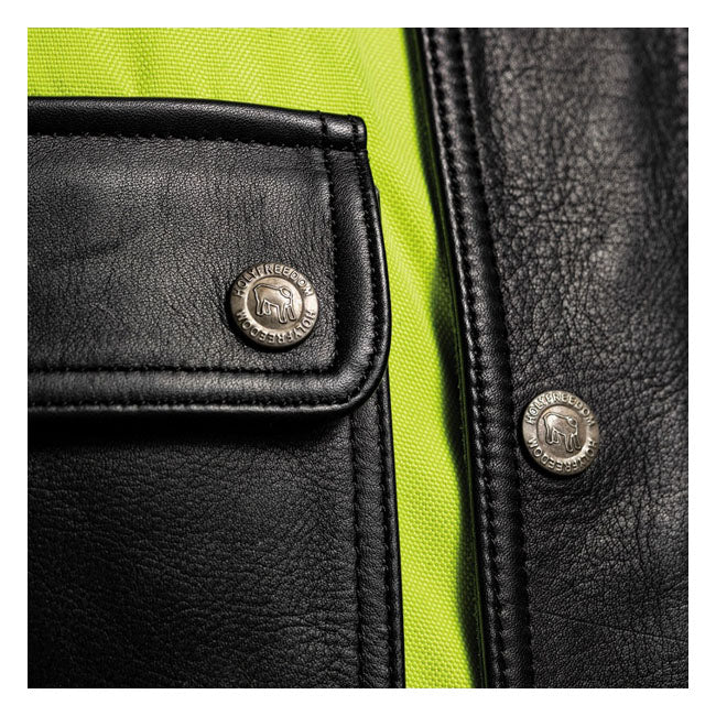 Holy Freedom Quattro Vision Leather Jacket Black / Fluo Yellow