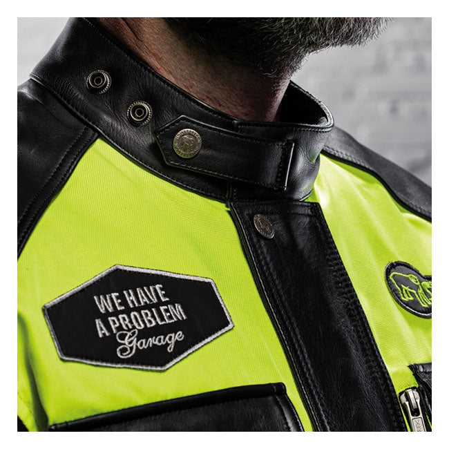 Holy Freedom Quattro Vision Leather Jacket Black / Fluo Yellow