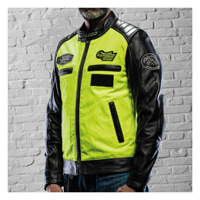 Holy Freedom Zero Vision Leather Jacket Black / Fluo Yellow