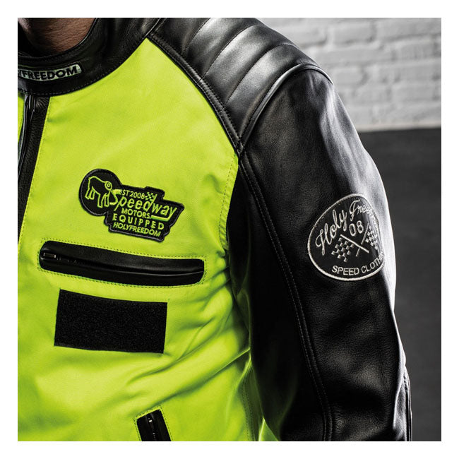 Holy Freedom Zero Vision Leather Jacket Black / Fluo Yellow