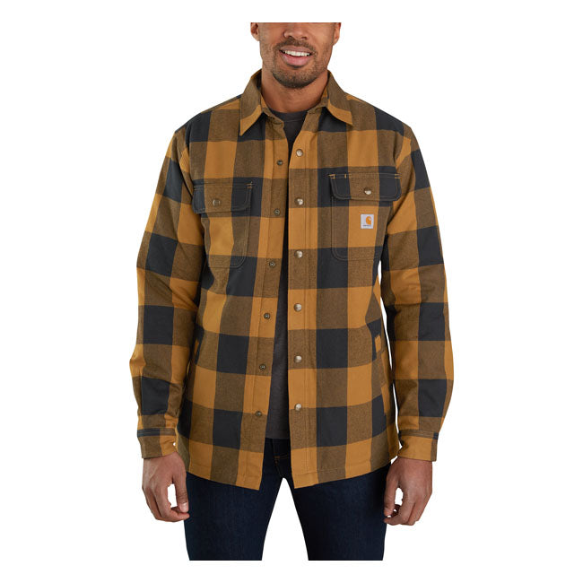 Carhartt Sherpa Lined Flannel Plaid Shirt Carhartt Brown