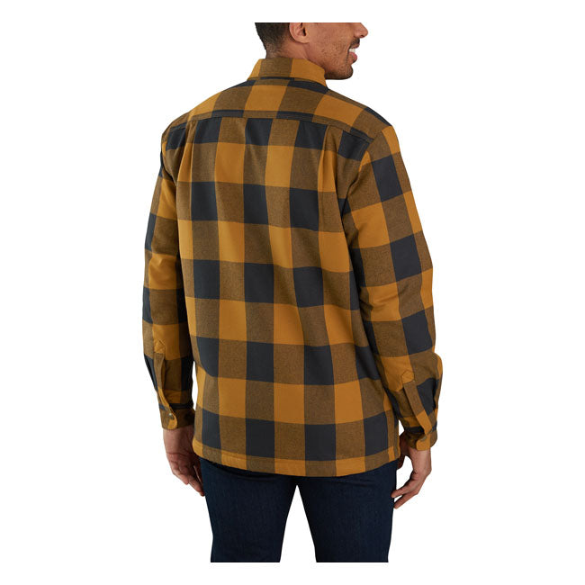 Carhartt Sherpa Lined Flannel Plaid Shirt Carhartt Brown