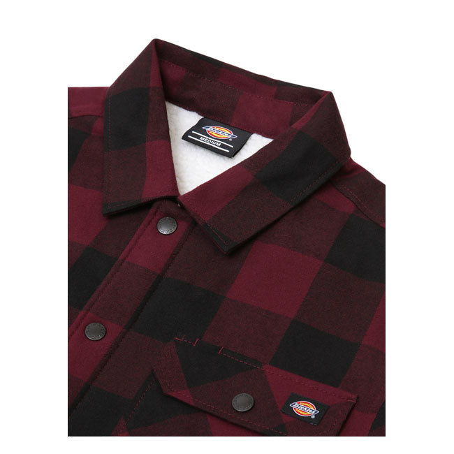 Dickies Sherpa Lined Sacramento Shirt Maroon