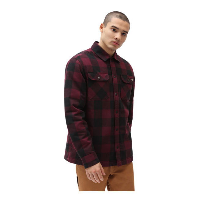 Dickies Sherpa Lined Sacramento Shirt Maroon