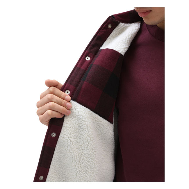 Dickies Sherpa Lined Sacramento Shirt Maroon
