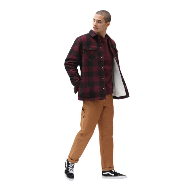 Dickies Sherpa Lined Sacramento Shirt Maroon