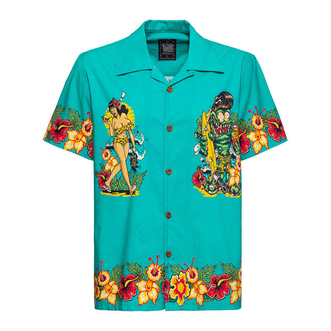 King Kerosin Make My Dreams AOP Fun Shirt Sky Blue