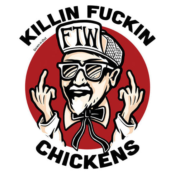 Down-N-Out Gettin Fried Sticker - product view