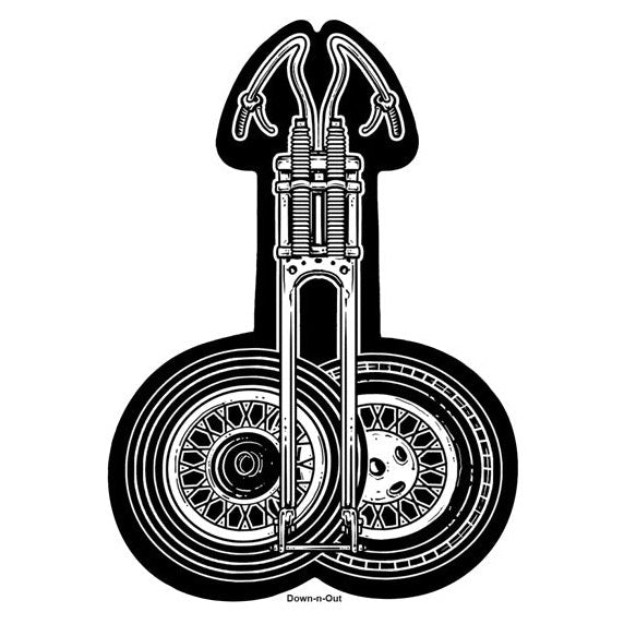 Down-N-Out Weels In Handlebars Sticker - product view