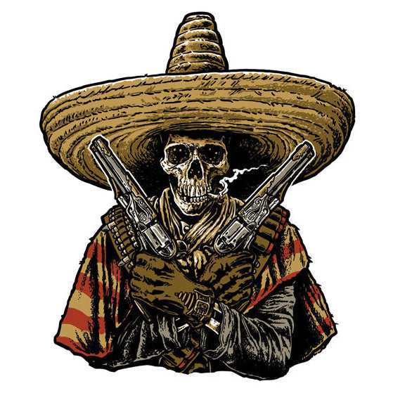 Down-N-Out Bandido Skull Sticker - product view