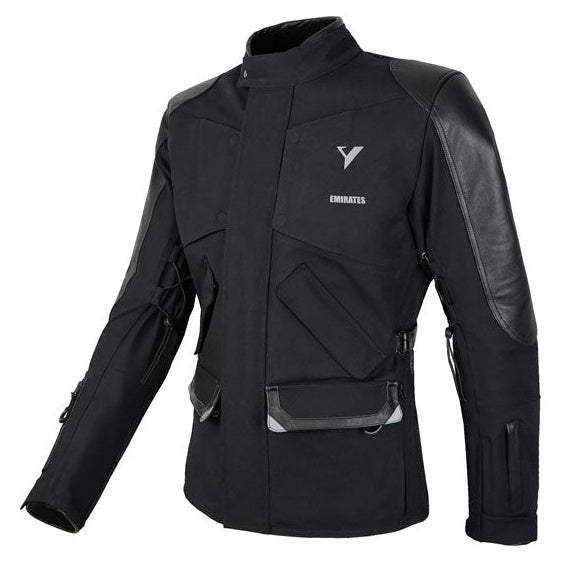 ByCity Emirates black textile motorcycle jacket - front view