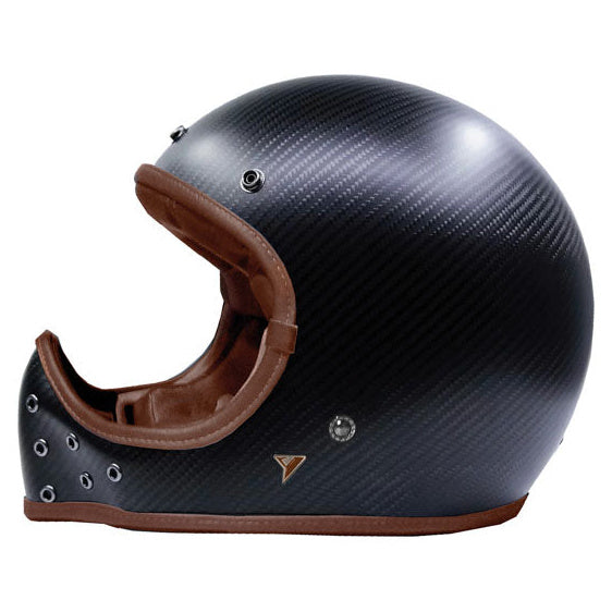 ByCity The Rock carbon-fibre retro full-face motorcycle helmet - left-side view