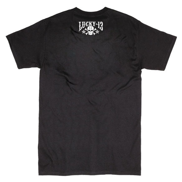 Lucky 13 Skull Stars T-Shirt Black - alternate product view