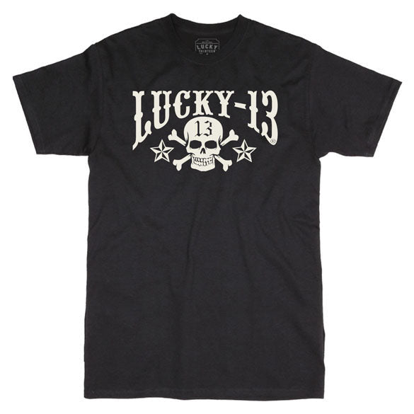 Lucky 13 Skull Stars T-Shirt Black - primary product view