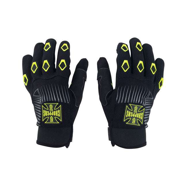 West Coast Choppers Por Vida Gloves Black / Yellow