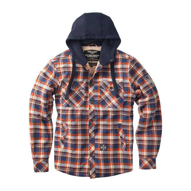 West Coast Choppers Sherpa Lined Flannel Jacket Brown / Orange