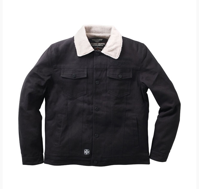 West Coast Choppers Sherpa Lined Canvas Jacket Black