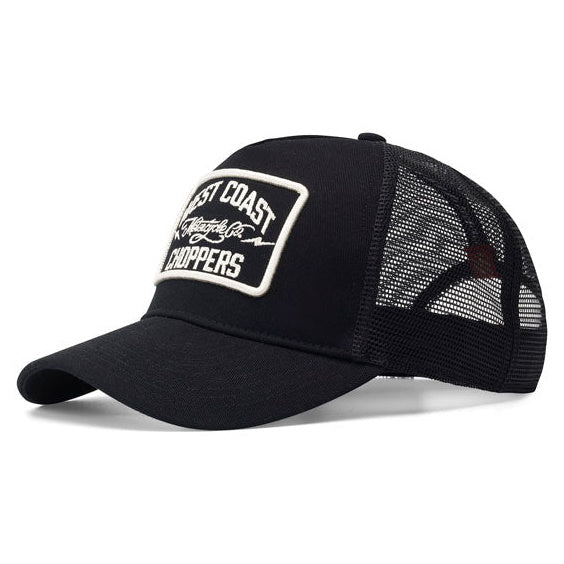 West Coast Choppers Motorcycle Co. 5-Panel Trucker Cap Black - primary product view