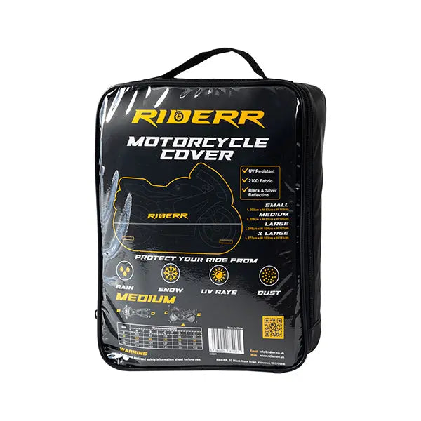 Riderr Motorcycle Cover Black / Silver FREE UK Delivery, FREE 365 Day Returns | Moto Central