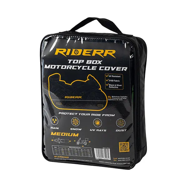 Riderr Top Box Motorcycle Cover Black / Silver FREE UK Delivery, FREE 365 Day Returns | Moto Central