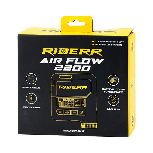 Riderr Air Flow Black - 2200 MAH FREE UK Delivery, FREE 365 Day Returns | Moto Central
