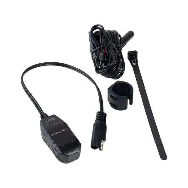 Riderr USB-A Handlebar Charger Black FREE UK Delivery, FREE 365 Day Returns | Moto Central