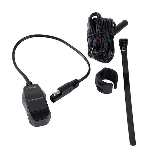 Riderr USB-C Handlebar Charger Black FREE UK Delivery, FREE 365 Day Returns | Moto Central