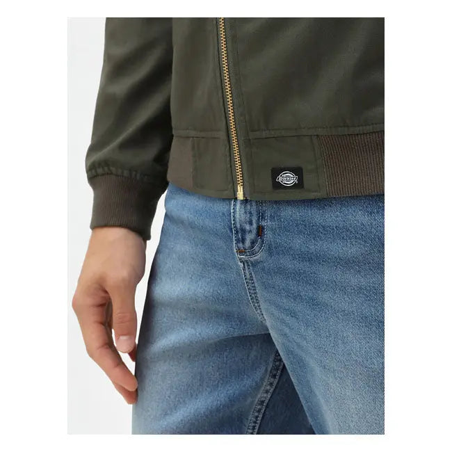 Dickies Hughson Textile Jacket Dark Olive - FREE UK Shipping, FREE 365 Day Returns | Moto Central