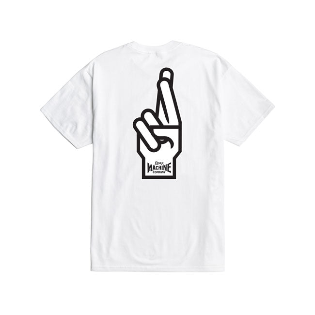 Loser Machine Good Luck Fingers T-Shirt White
