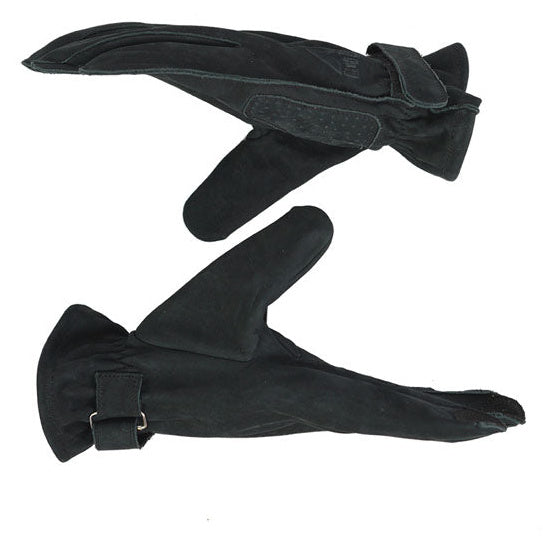 ByCity Texas black leather motorcycle gloves - side profile