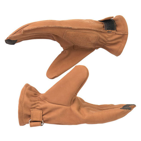 ByCity Texas brown leather motorcycle gloves - side profile