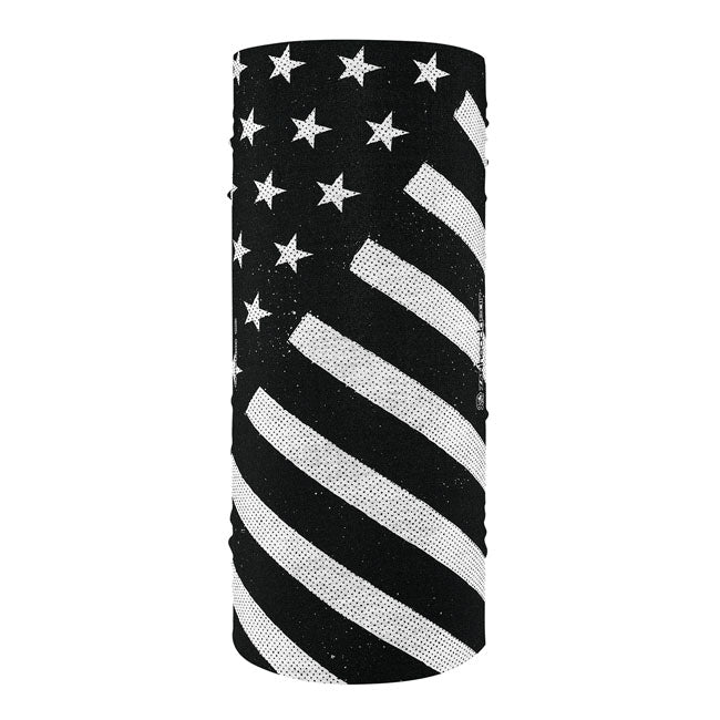 ZAN Headgear Polyester Motley Tube Black & White Flag