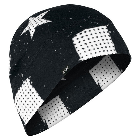 ZAN Headgear Sportflex Helmet Beanie Black & White Flag - product view