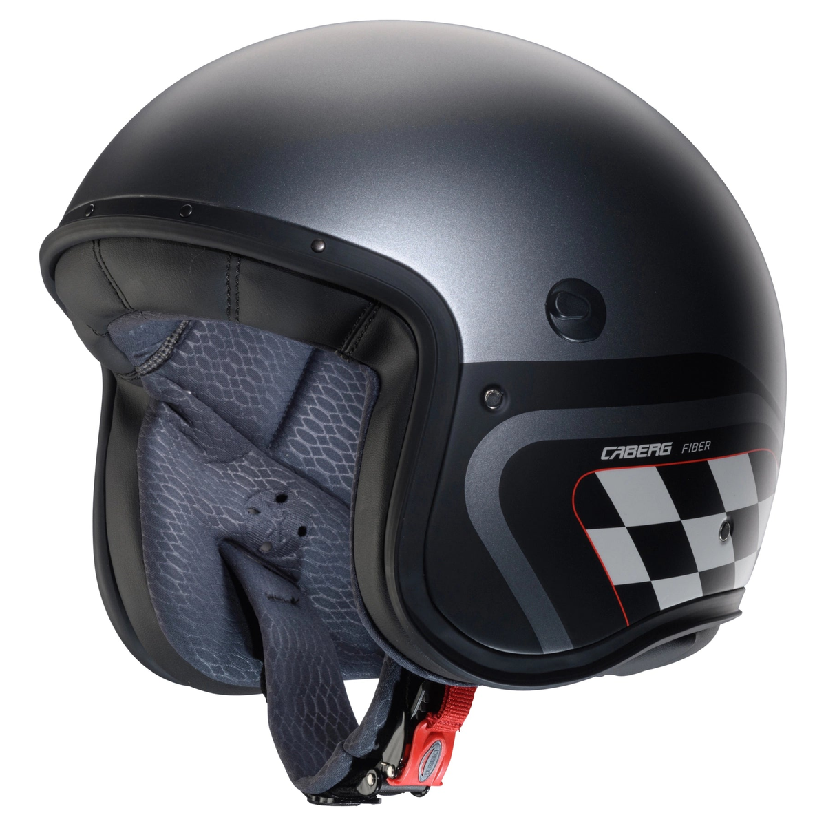 Caberg Freeride X Daytona Matt Gunmetal Black White open-face helmet front-left view