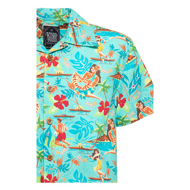 King Kerosin Tropical Hulla Hou Shirt Mint