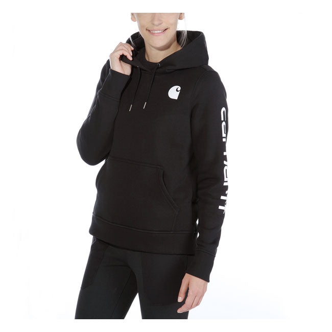 Carhartt Logo Sleeve Ladies Hoodie Black
