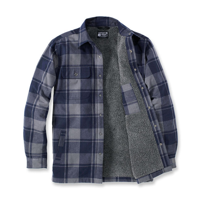 Carhartt Flannel Sherpa-Lined Shirt Navy