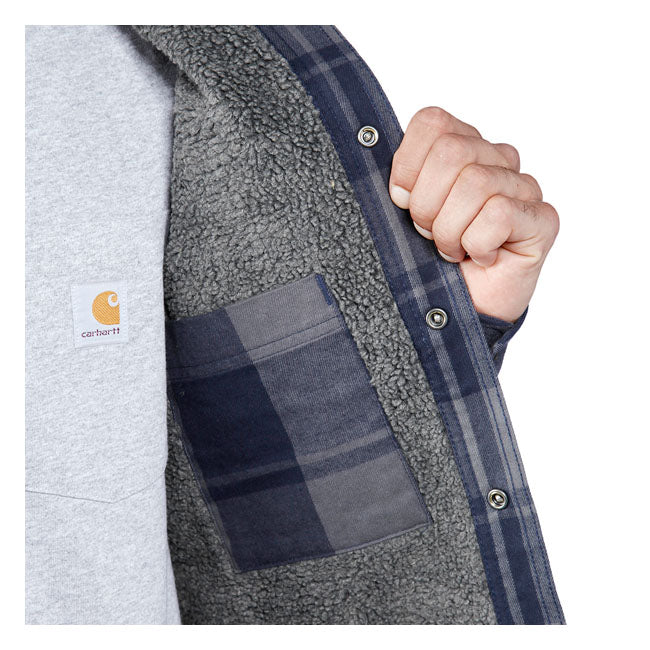 Carhartt Flannel Sherpa-Lined Shirt Navy