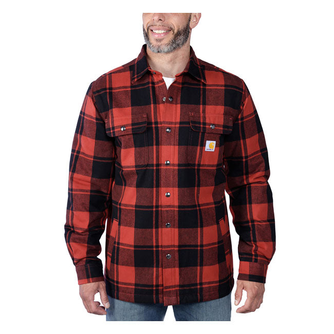 Carhartt Flannel Sherpa-Lined Shirt Red Ochre