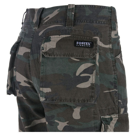 Army Surplus Fostex Cargo Short Woodland Stonewashed - packaging view