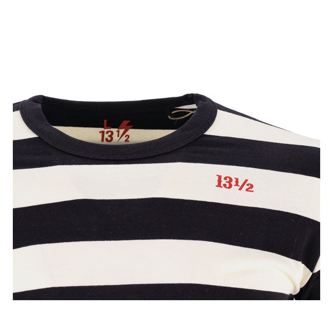 13 And A Half Magazine Behind Bars Long Sleeves T-Shirt White / Black