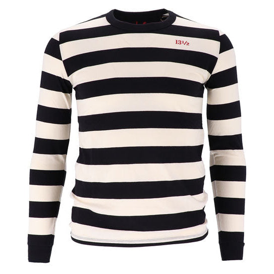 13 And A Half Magazine Behind Bars Long Sleeves T-Shirt White / Black - primary product view