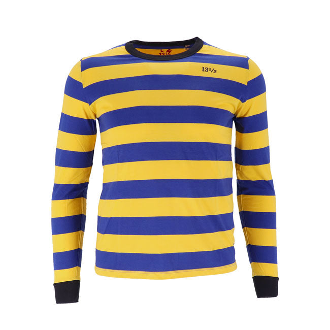 13 And A Half Magazine Behind Bars Long Sleeves T-Shirt Yellow / Blue