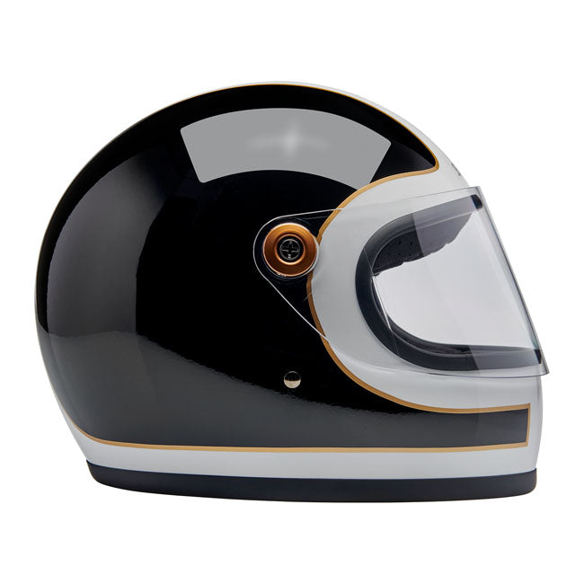 Biltwell Gringo S Full Face Helmet Gloss White/Black Tracker FREE P&P