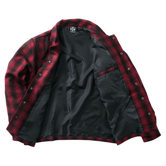 West Coast Choppers Wool Lined Plaidshirt Red / Black - additional product view